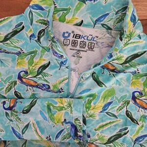 IBKÜL Rachel Jade Multi Long-Sleeve Mock Golf Shirt Size M